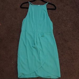 Teal High Neck Dress